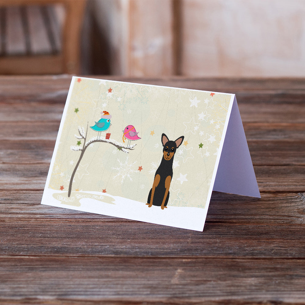 Christmas Presents between Friends Manchester Terrier Greeting Cards and Envelopes Pack of 8 Image 2