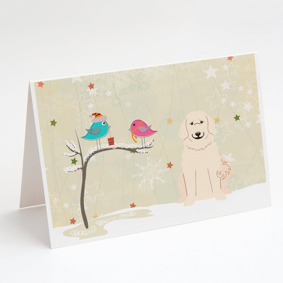 Christmas Presents between Friends Great Pyrenees Greeting Cards and Envelopes Pack of 8 Image 1