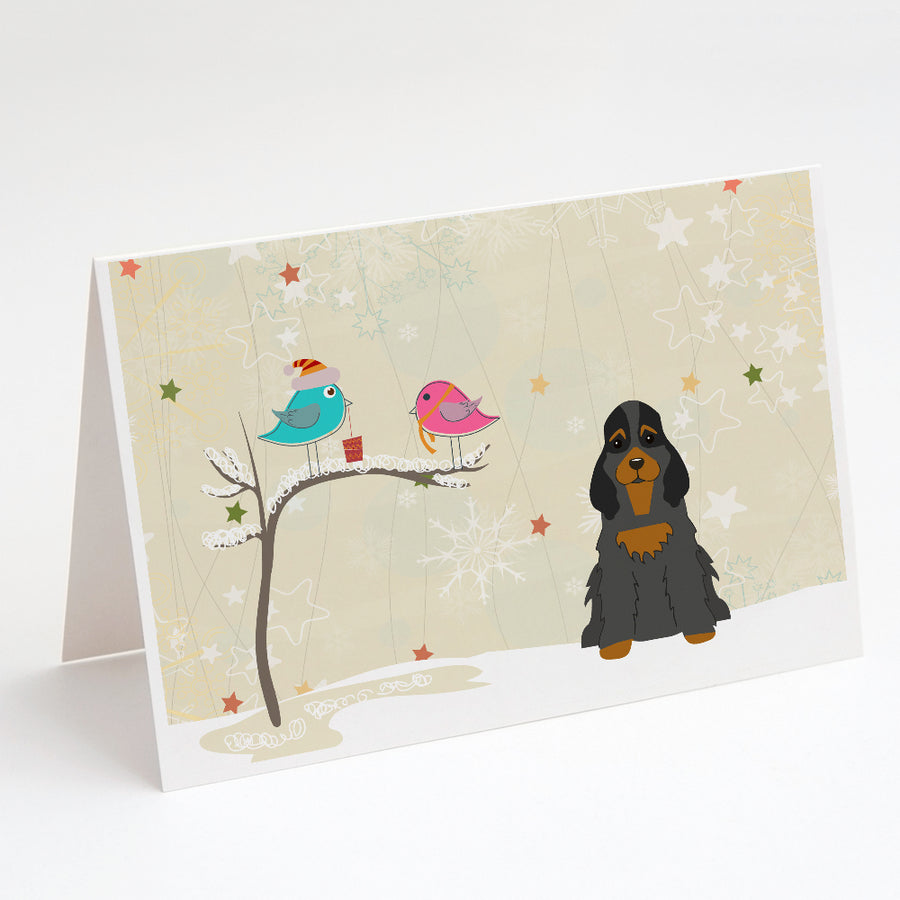 Christmas Presents between Friends Cocker Spaniel - Black and Tan Greeting Cards and Envelopes Pack of 8 Image 1