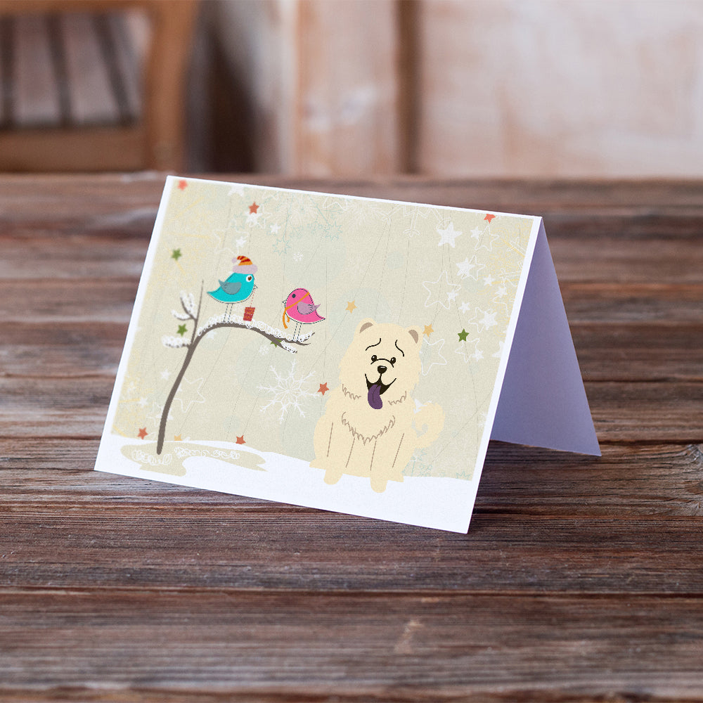 Christmas Presents between Friends Chow Chow - White Greeting Cards and Envelopes Pack of 8 Image 2