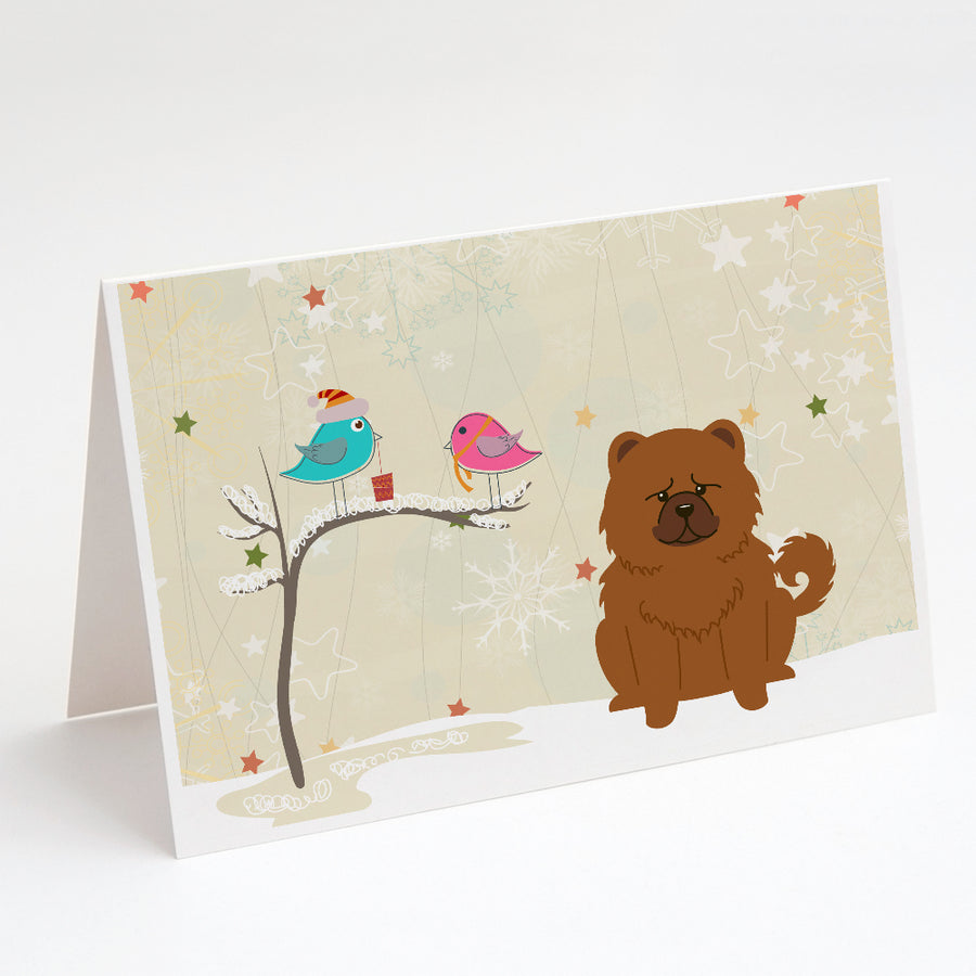 Christmas Presents between Friends Chow Chow - Red Greeting Cards and Envelopes Pack of 8 Image 1