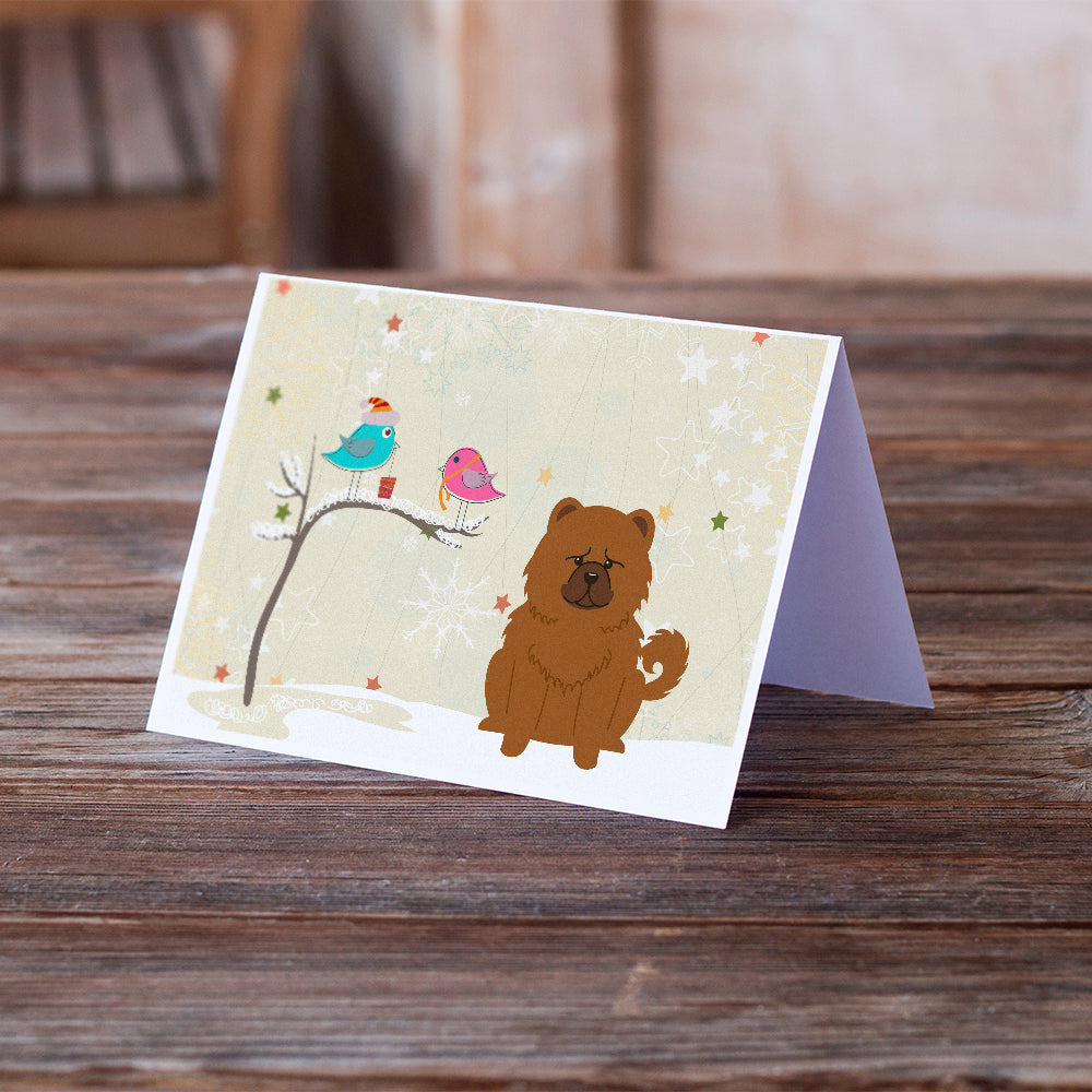 Christmas Presents between Friends Chow Chow - Red Greeting Cards and Envelopes Pack of 8 Image 2