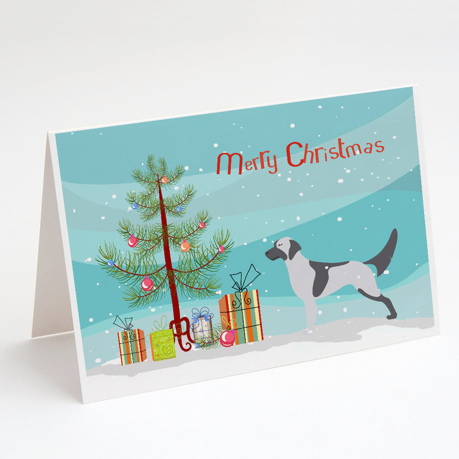 English Setter Merry Christmas Tree Greeting Cards and Envelopes Pack of 8 Image 1