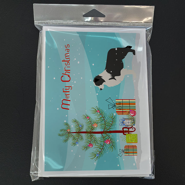 Black Border Collie Merry Christmas Tree Greeting Cards and Envelopes Pack of 8 Image 3