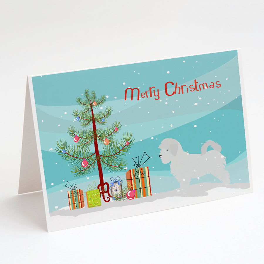 Maltese Merry Christmas Tree Greeting Cards and Envelopes Pack of 8 Image 1