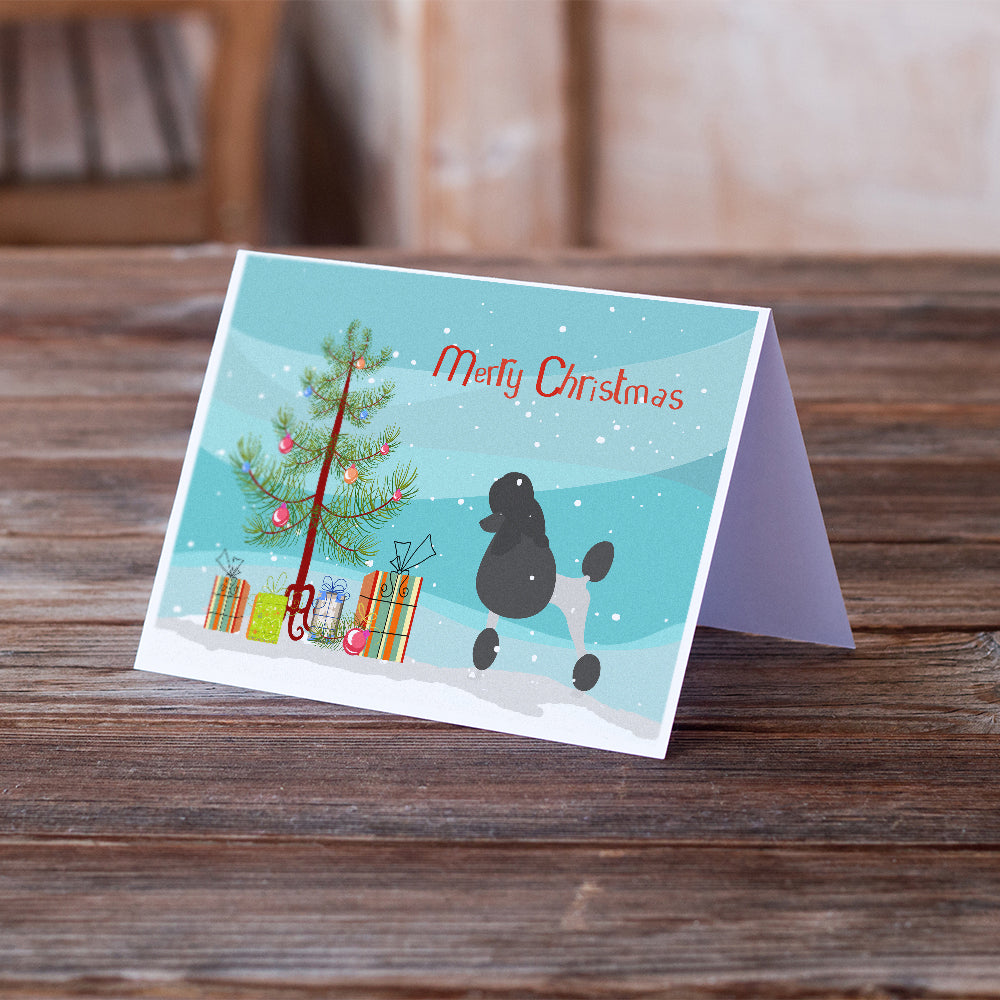 Poodle Merry Christmas Tree Greeting Cards and Envelopes Pack of 8 Image 2