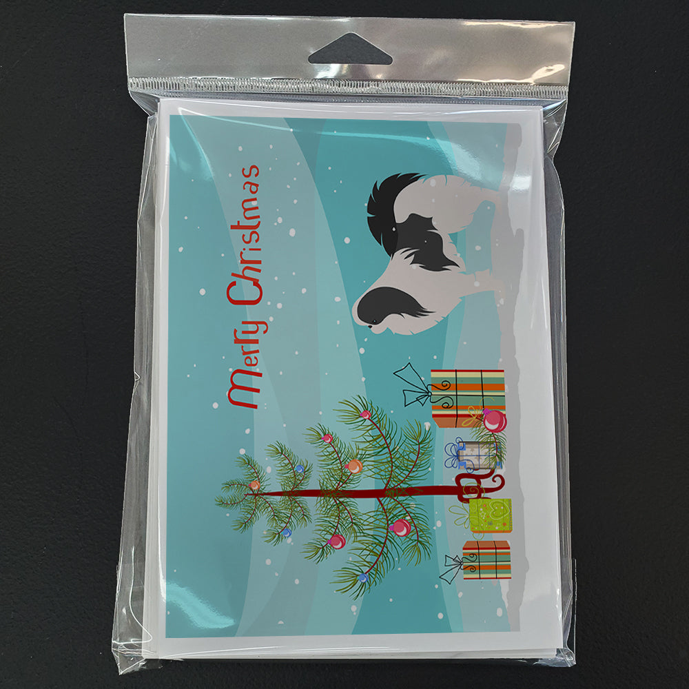 Japanese Chin Merry Christmas Tree Greeting Cards and Envelopes Pack of 8 Image 3