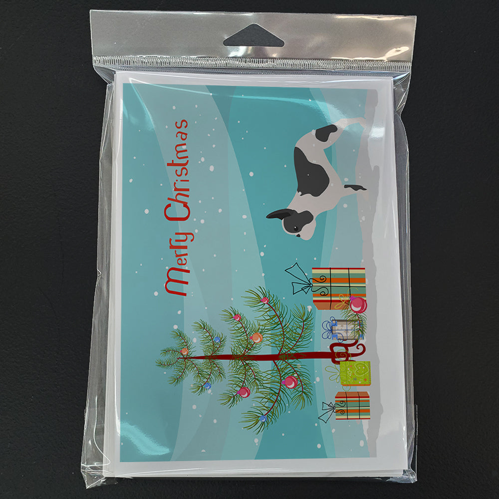 French Bulldog Merry Christmas Tree Greeting Cards and Envelopes Pack of 8 Image 3