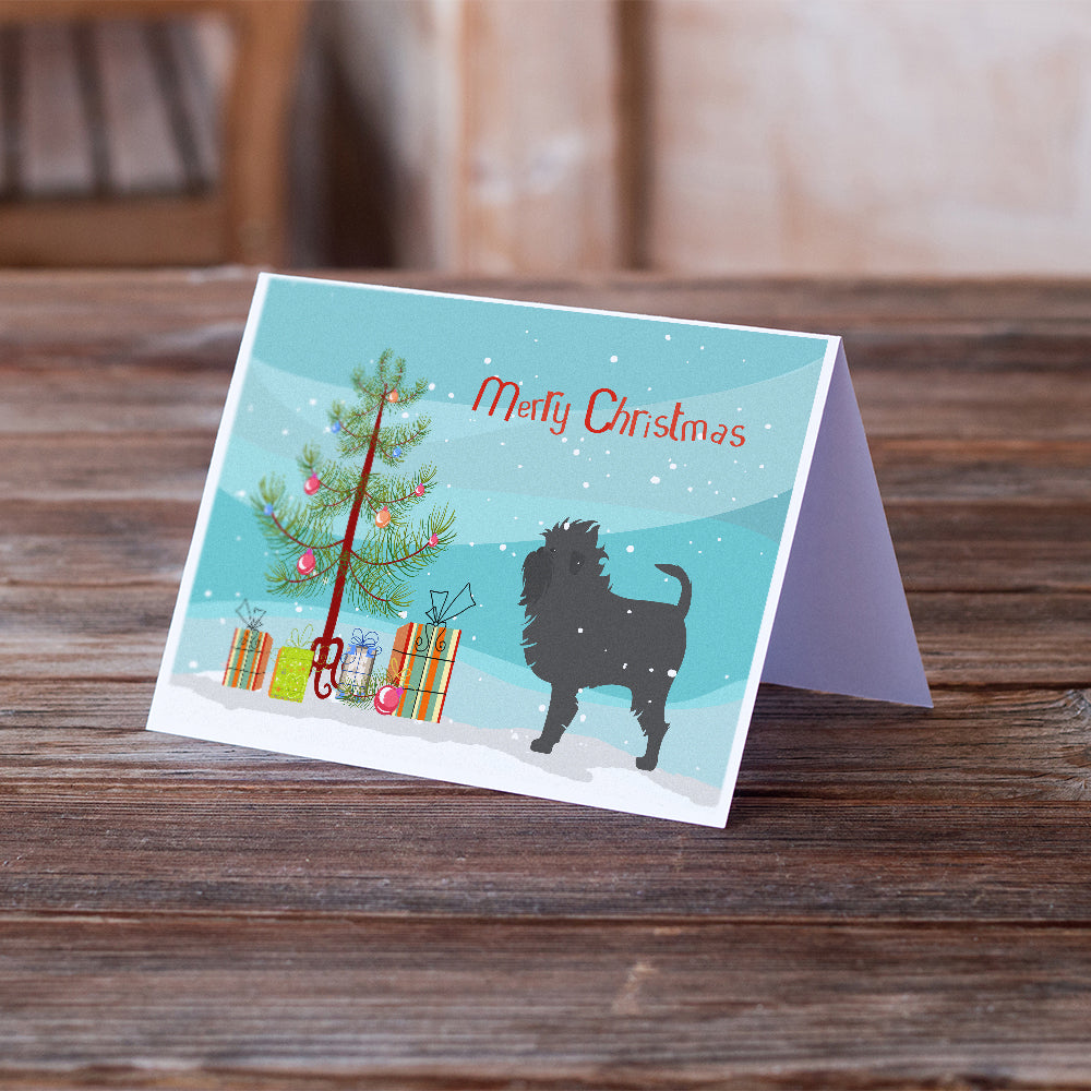 Affenpinscher Merry Christmas Tree Greeting Cards and Envelopes Pack of 8 Image 2