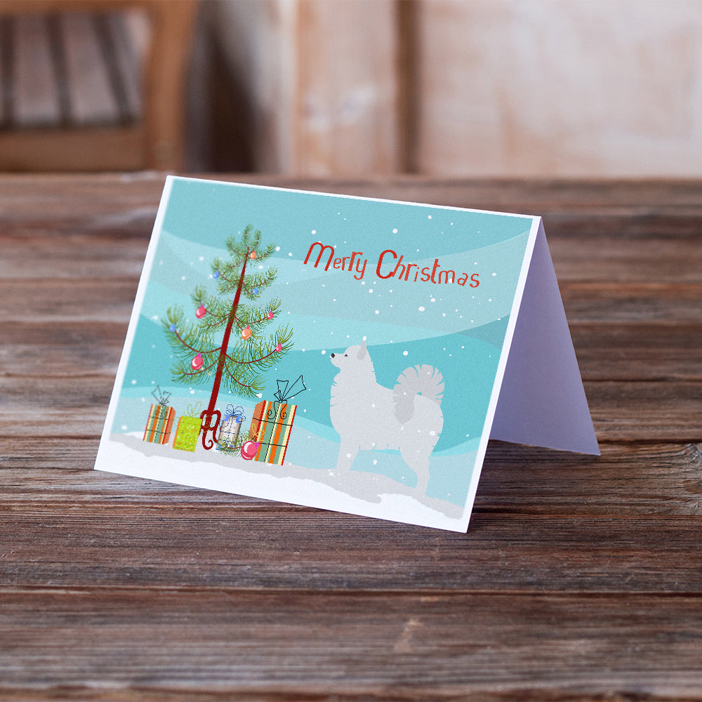 Samoyed Merry Christmas Tree Greeting Cards and Envelopes Pack of 8 Image 2