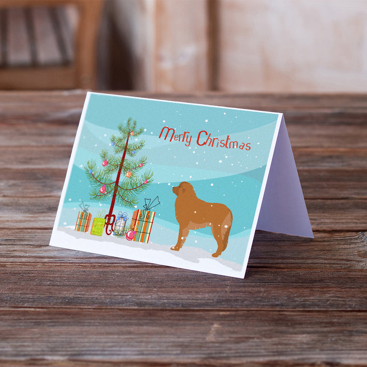 Leonberger Merry Christmas Tree Greeting Cards and Envelopes Pack of 8 Image 2