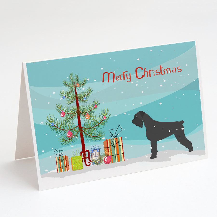 Giant Schnauzer Merry Christmas Tree Greeting Cards and Envelopes Pack of 8 Image 1