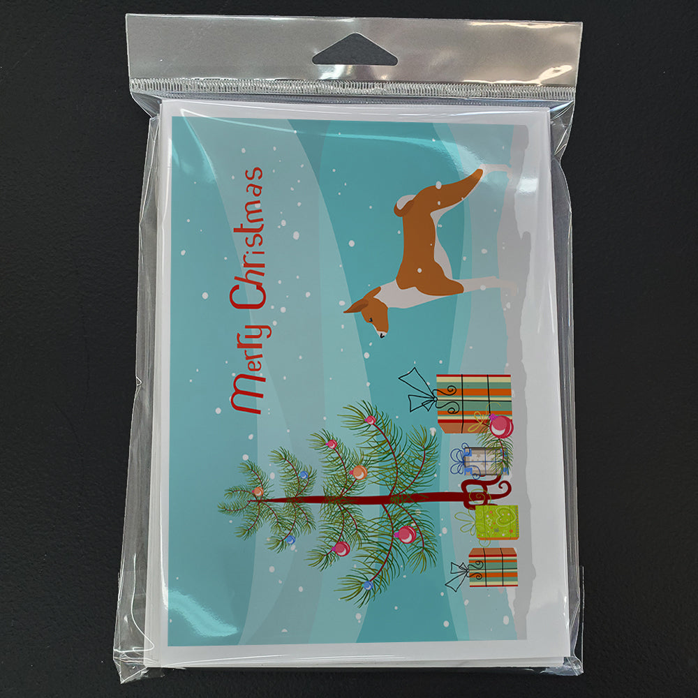 Basenji Merry Christmas Tree Greeting Cards and Envelopes Pack of 8 Image 3