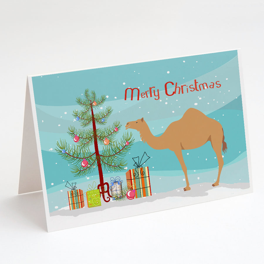 Arabian Camel Dromedary Christmas Greeting Cards and Envelopes Pack of 8 Image 1