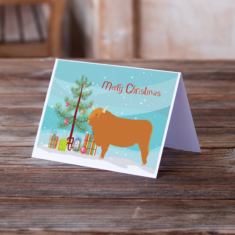 Highland Cow Christmas Greeting Cards and Envelopes Pack of 8 Image 2