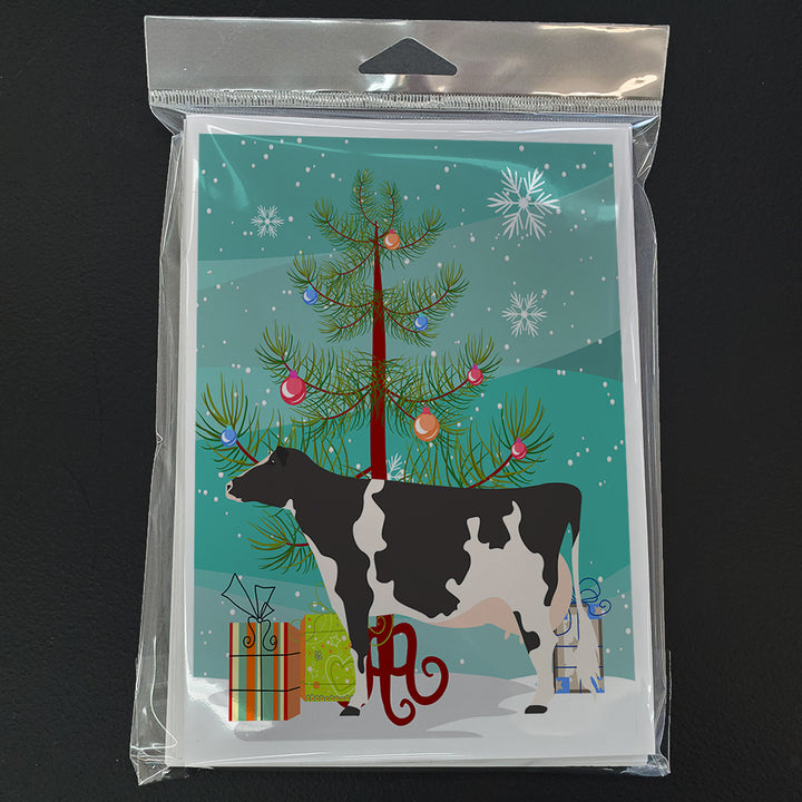 Holstein Cow Christmas Greeting Cards and Envelopes Pack of 8 Image 3