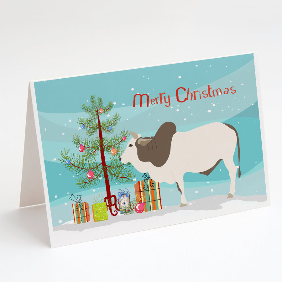 Malvi Cow Christmas Greeting Cards and Envelopes Pack of 8 Image 1