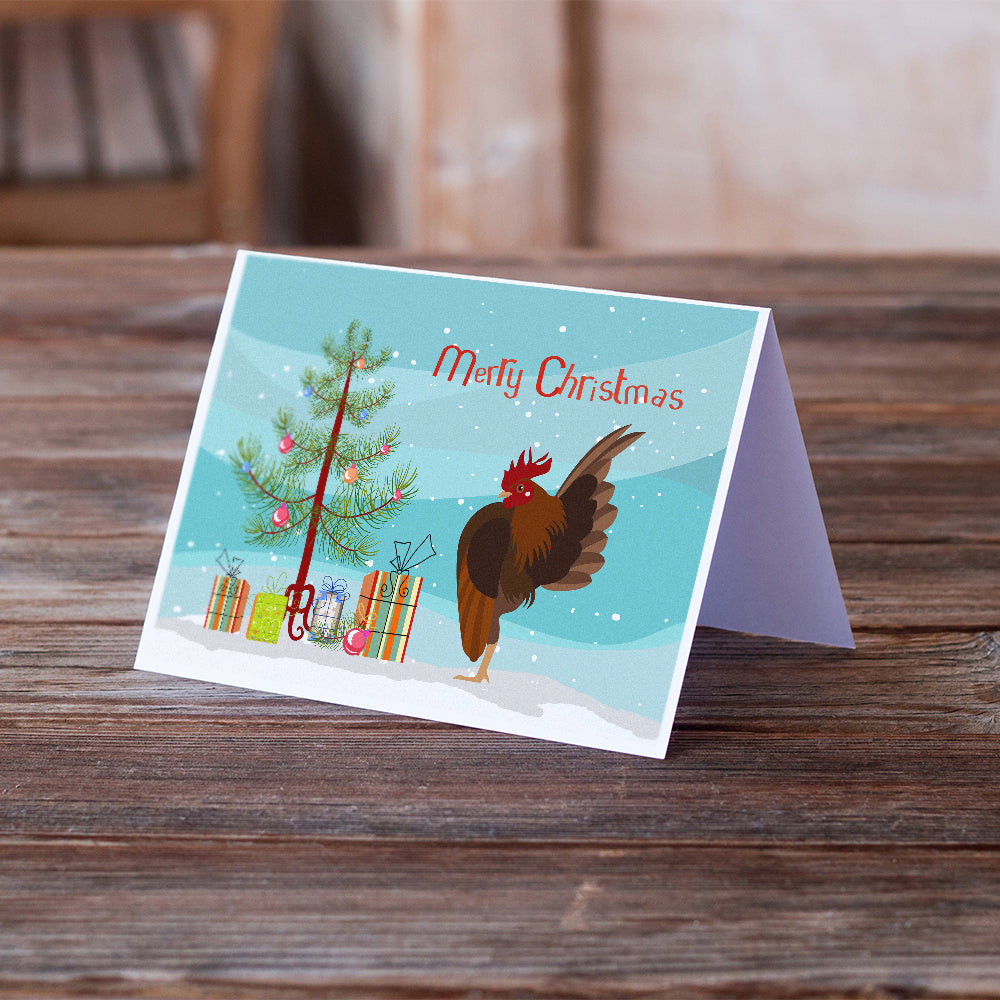 Malaysian Serama Chicken Christmas Greeting Cards and Envelopes Pack of 8 Image 2