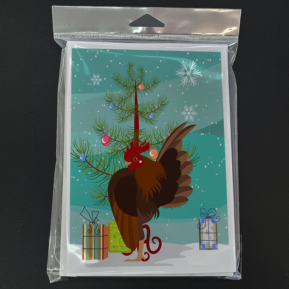 Malaysian Serama Chicken Christmas Greeting Cards and Envelopes Pack of 8 Image 3