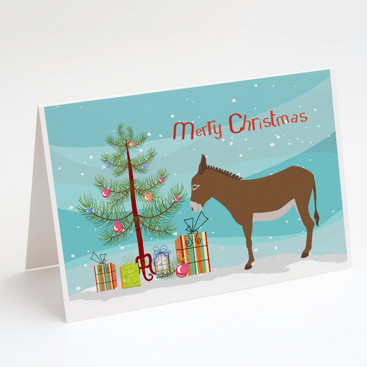 Cotentin Donkey Christmas Greeting Cards and Envelopes Pack of 8 Image 1