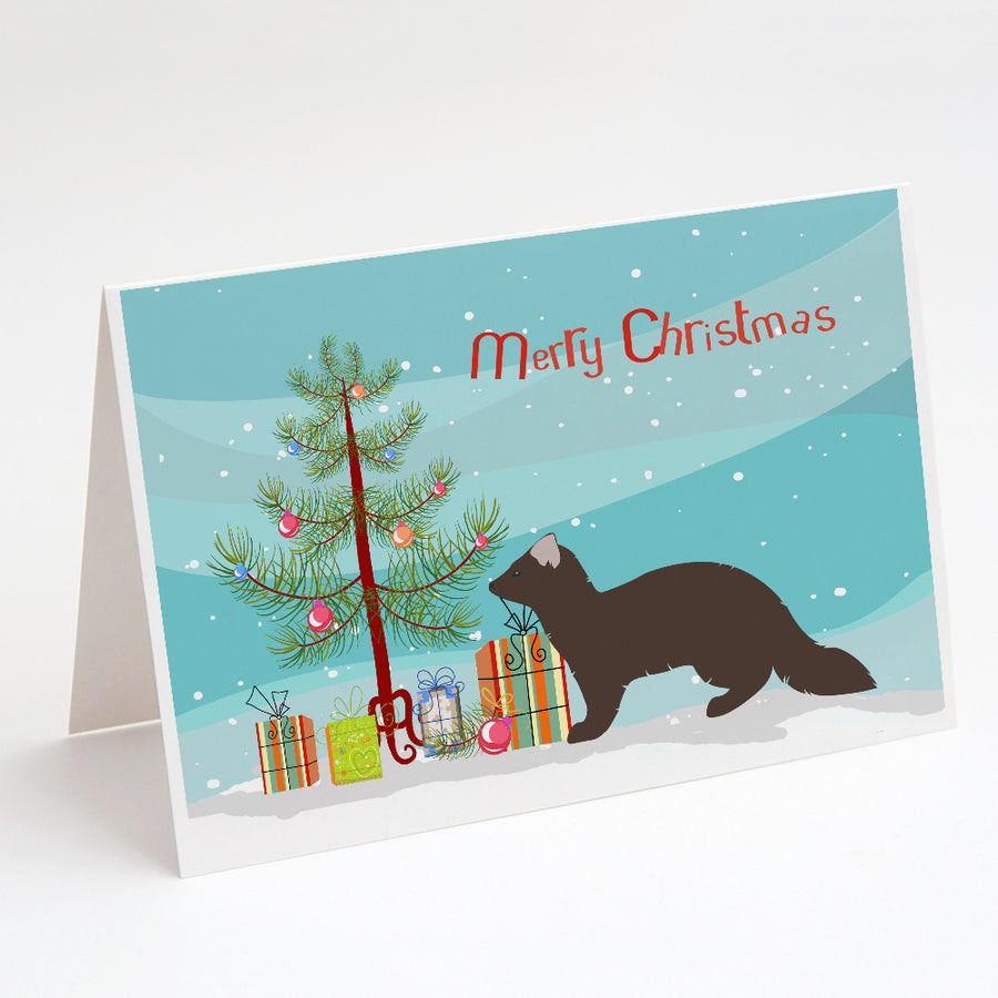 Sable Marten Christmas Greeting Cards and Envelopes Pack of 8 Image 1