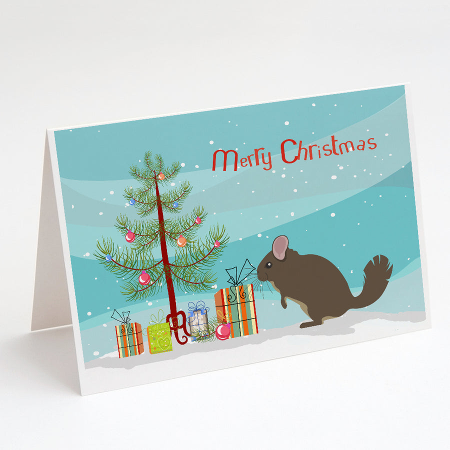 Chinchilla Christmas Greeting Cards and Envelopes Pack of 8 Image 1