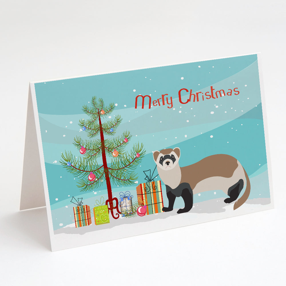 Ferret Christmas Greeting Cards and Envelopes Pack of 8 Image 1