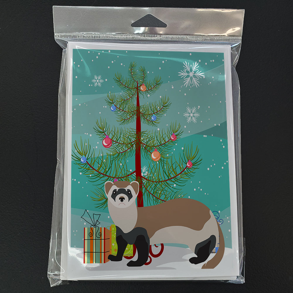 Ferret Christmas Greeting Cards and Envelopes Pack of 8 Image 3