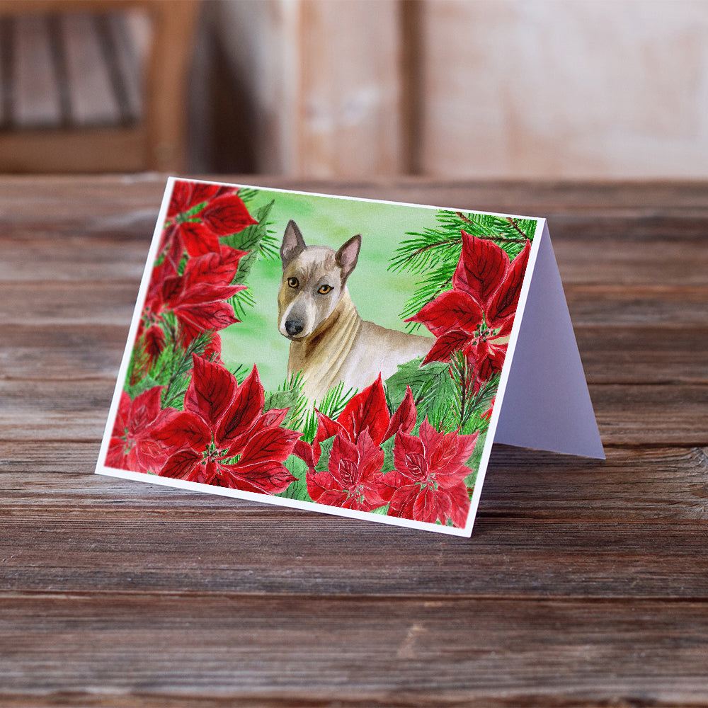 Thai Ridgeback Poinsettas Greeting Cards and Envelopes Pack of 8 Image 2