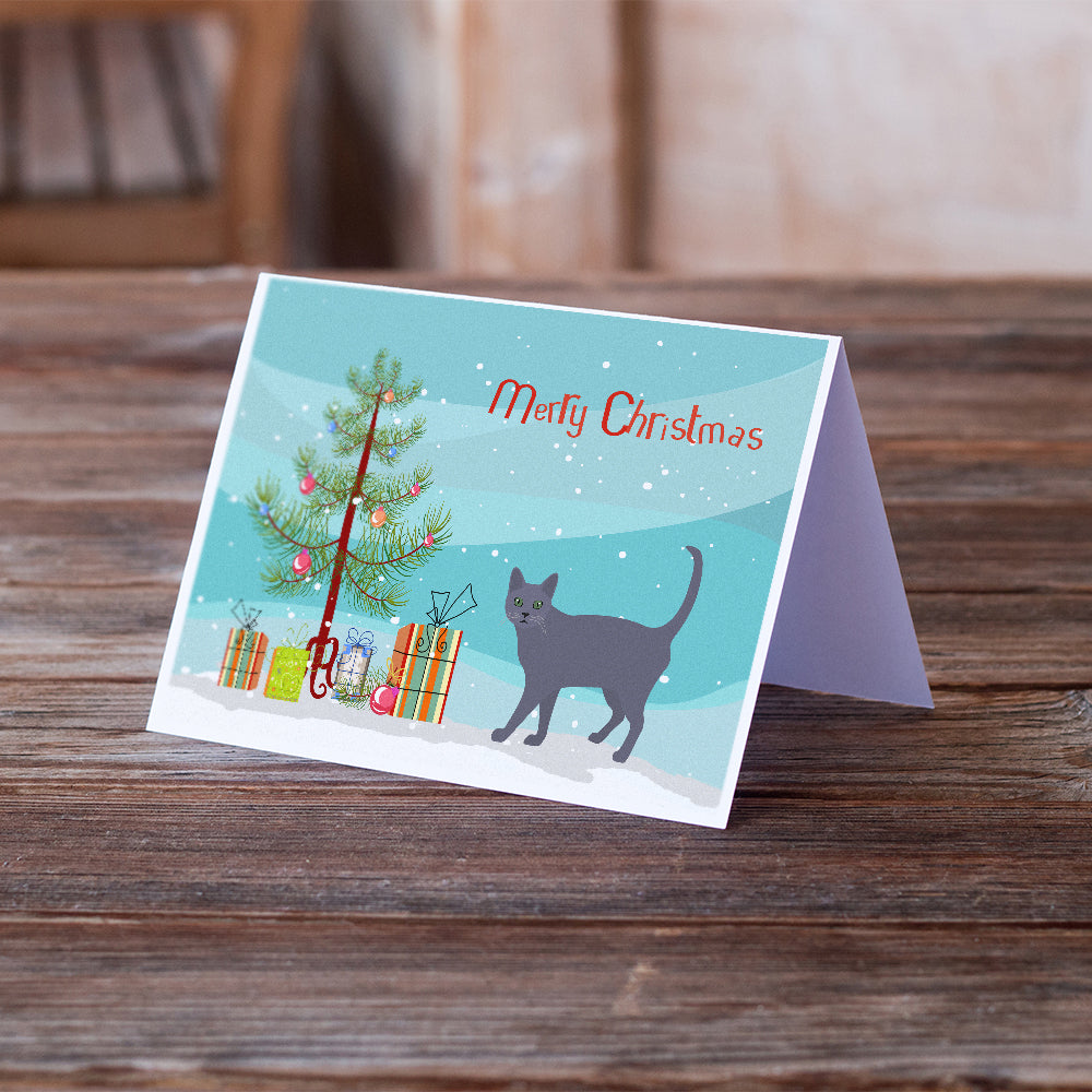 Korat Style 3 Cat Merry Christmas Greeting Cards and Envelopes Pack of 8 Image 2