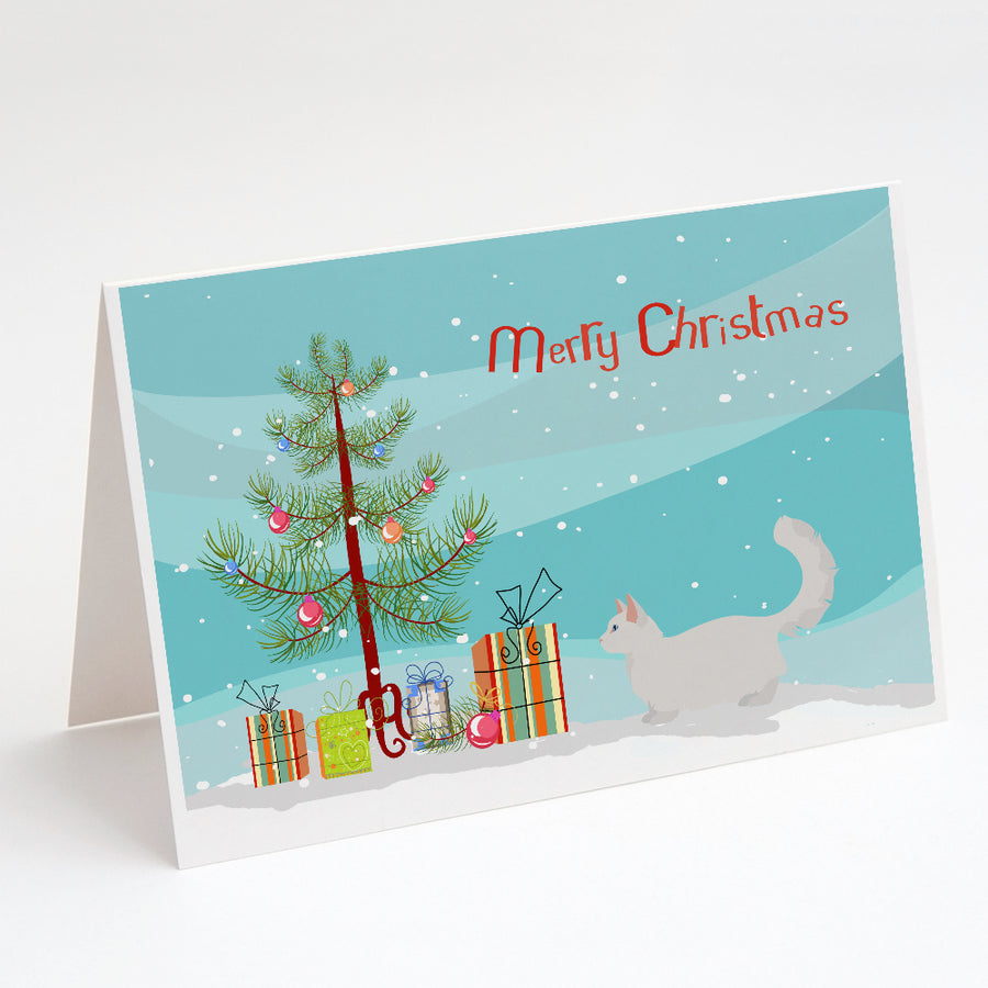 Munchkin Style 2 Cat Merry Christmas Greeting Cards and Envelopes Pack of 8 Image 1