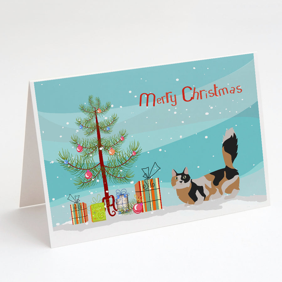 Munchkin Style 3 Cat Merry Christmas Greeting Cards and Envelopes Pack of 8 Image 1