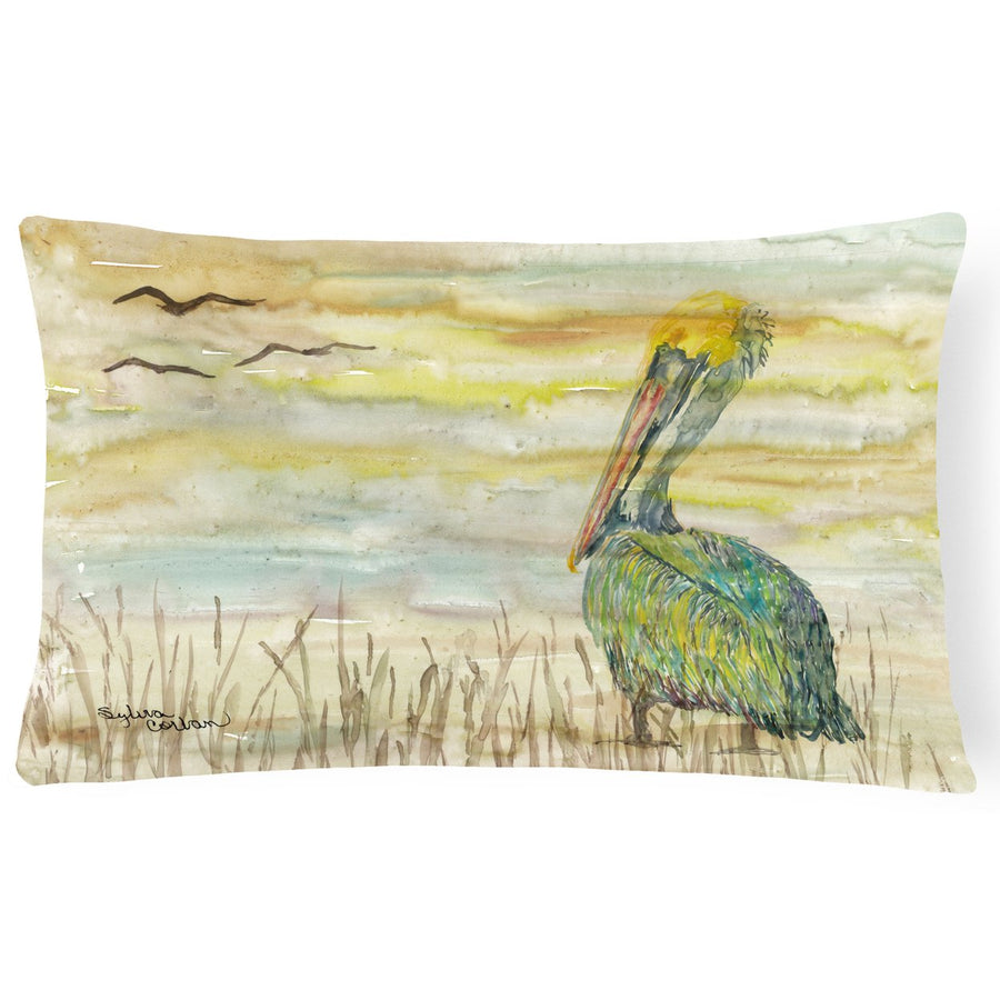 Pelican Yellow Sky Canvas Fabric Decorative Pillow Image 1