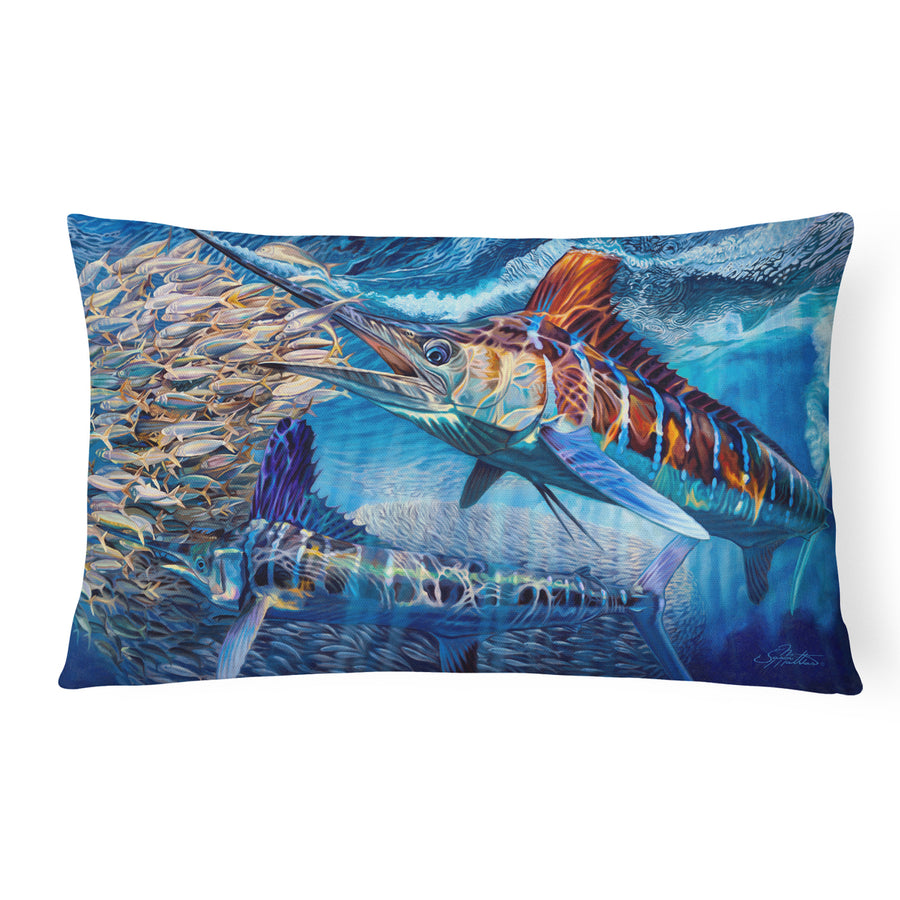 White Night White Marlin Canvas Fabric Decorative Pillow Image 1