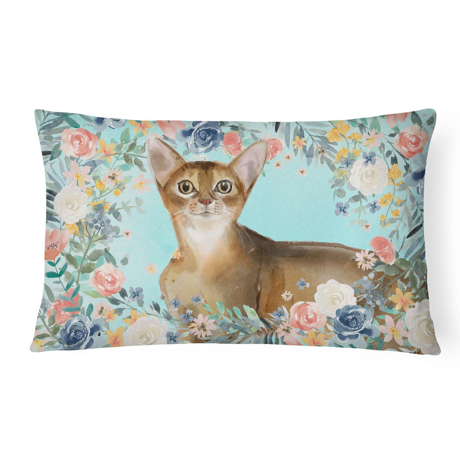 Abyssinian Spring Flowers Canvas Fabric Decorative Pillow Image 1