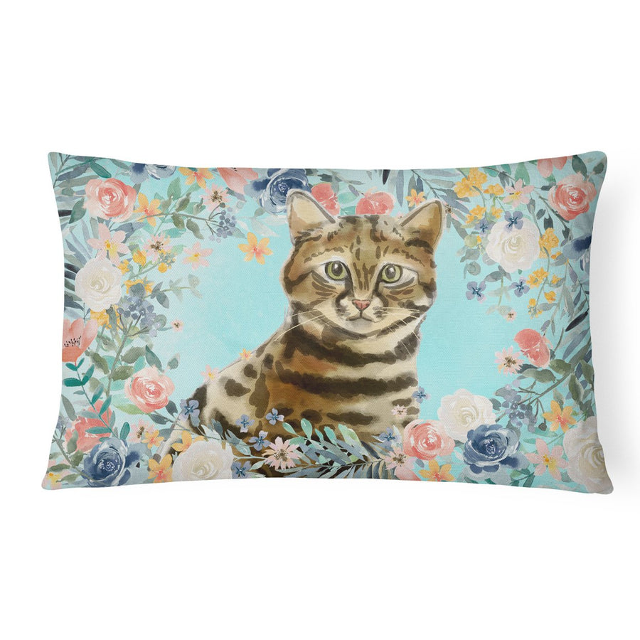 Bengal Spring Flowers Canvas Fabric Decorative Pillow Image 1