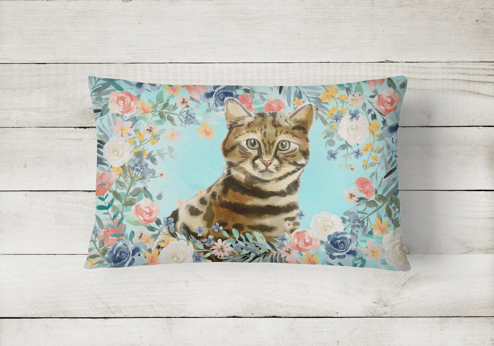 Bengal Spring Flowers Canvas Fabric Decorative Pillow Image 2