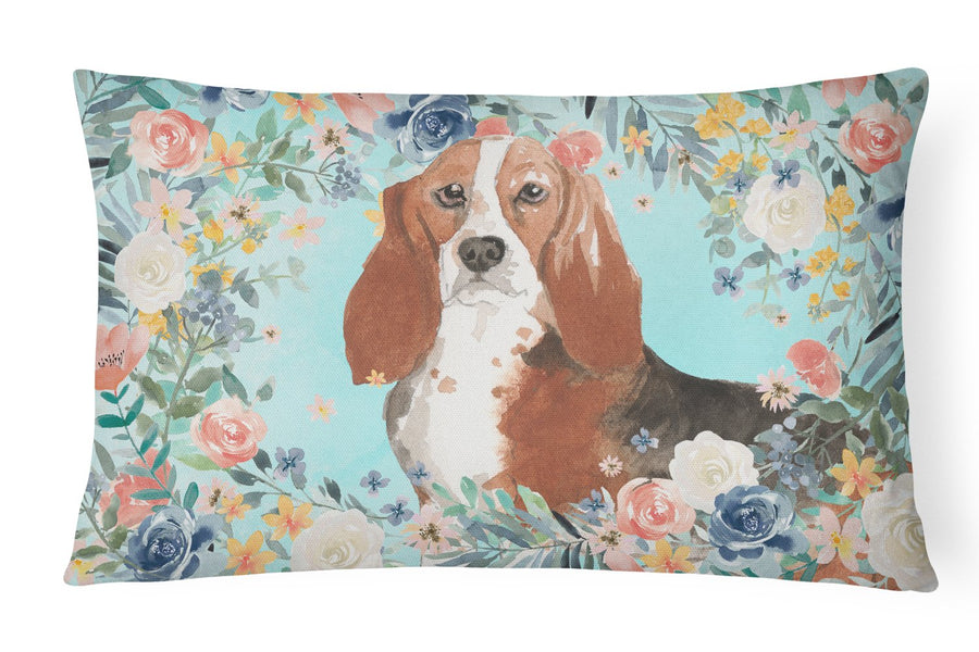 Basset Hound Canvas Fabric Decorative Pillow Image 1