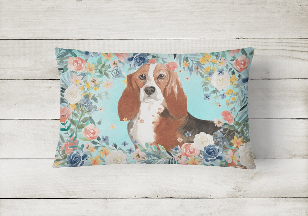 Basset Hound Canvas Fabric Decorative Pillow Image 2