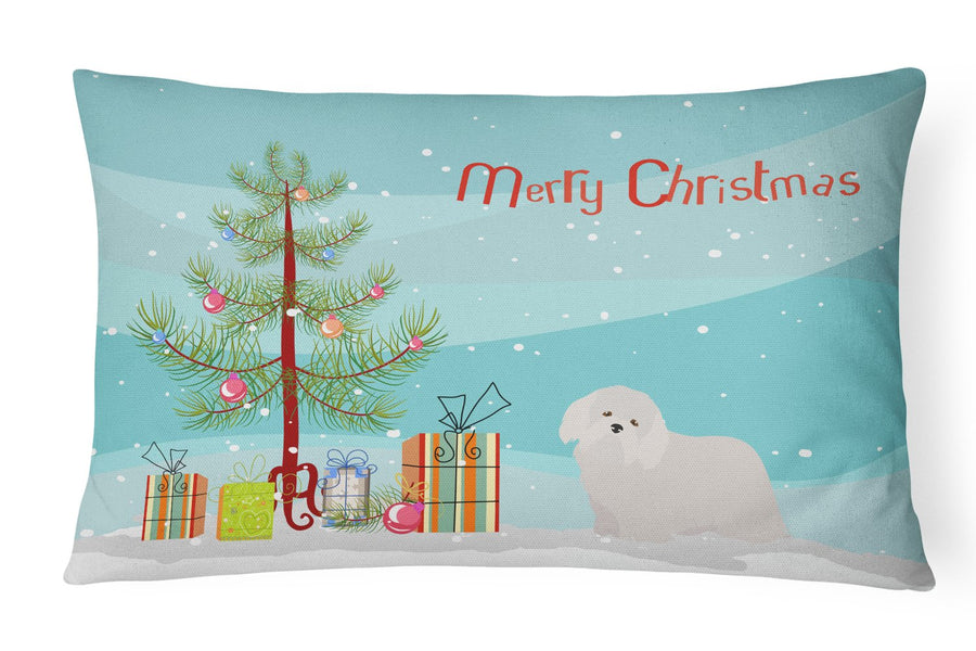 Coton de Tulear Christmas Tree Canvas Fabric Decorative Pillow Image 1