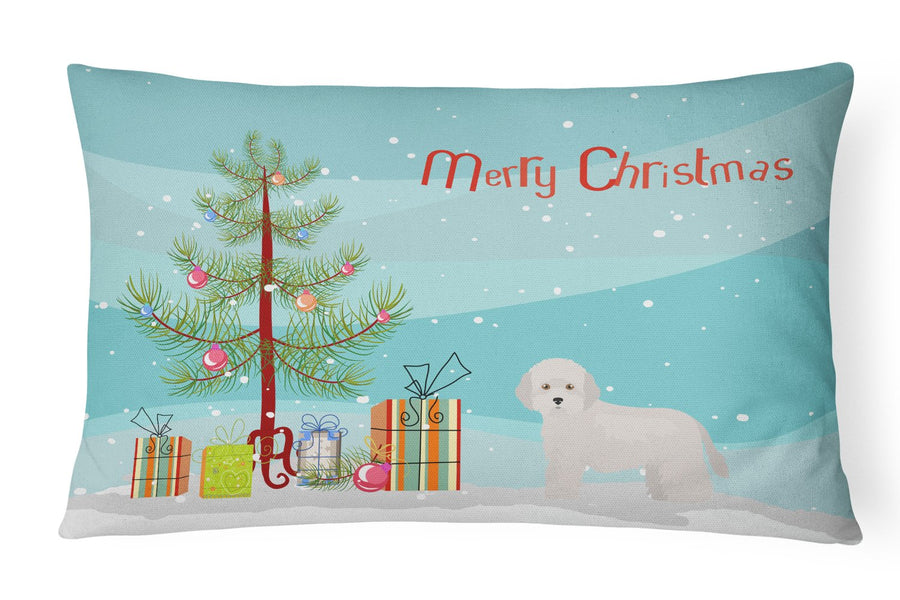 Cyprus Poodle Christmas Tree Canvas Fabric Decorative Pillow Image 1