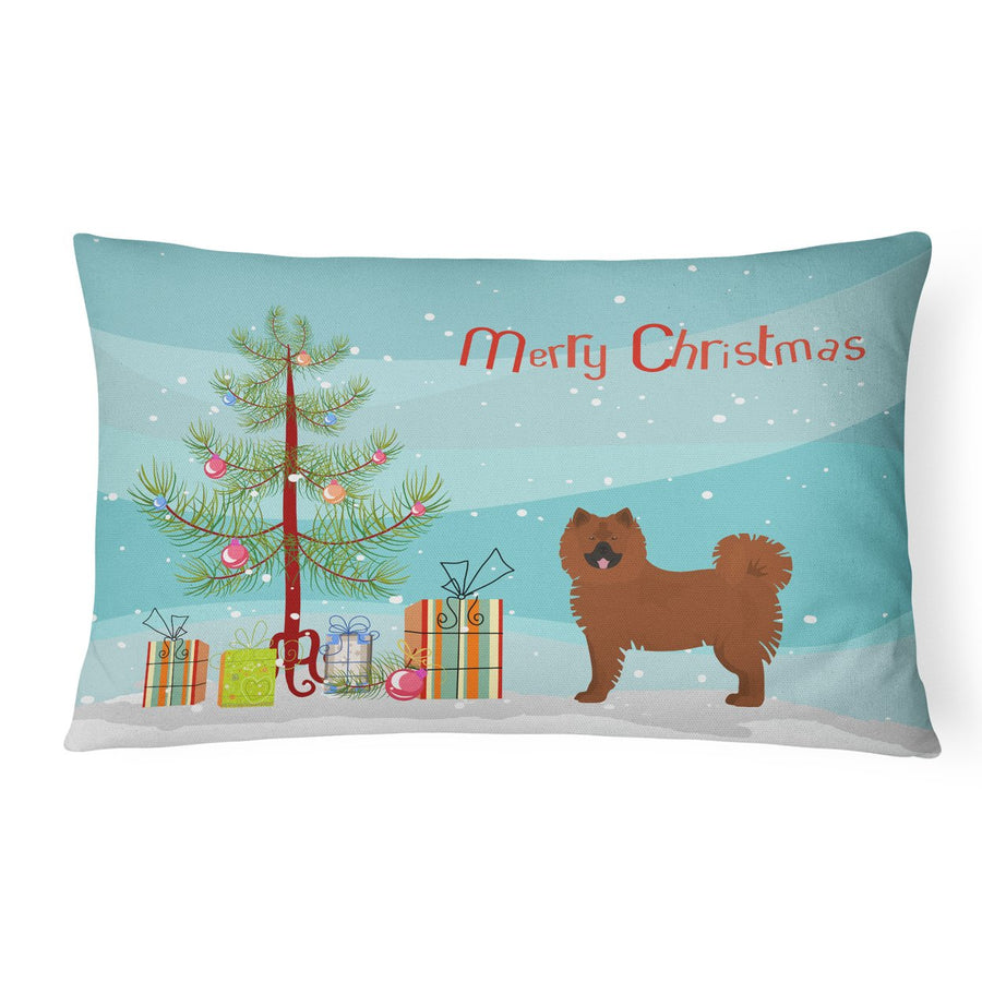 Eurasier or Eurasian dog Christmas Tree Canvas Fabric Decorative Pillow Image 1