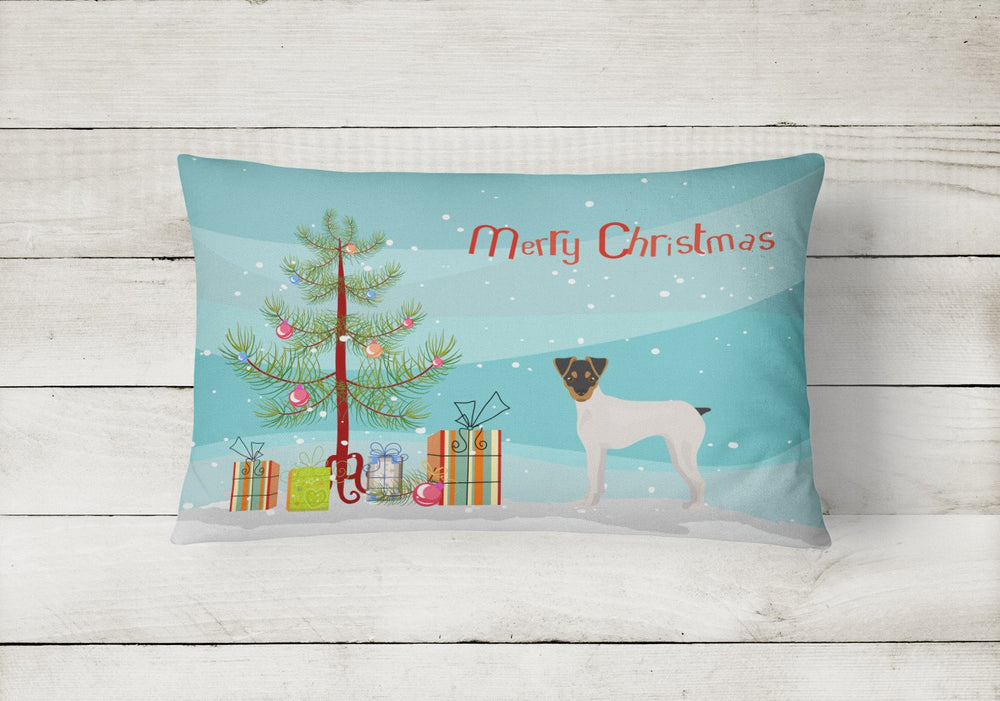 Japanese Terrier Christmas Tree Canvas Fabric Decorative Pillow Image 2