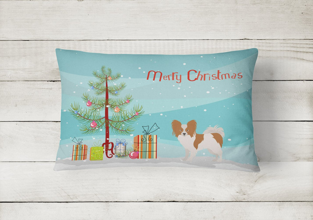 Papillon Christmas Tree Canvas Fabric Decorative Pillow Image 2