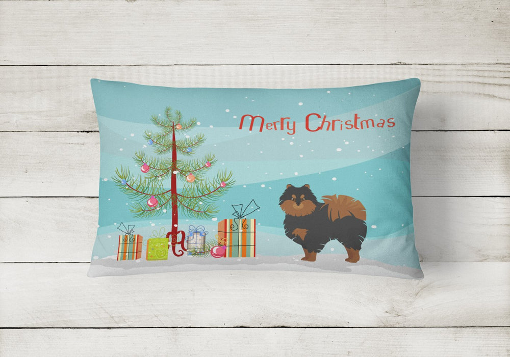 Pomeranian Christmas Tree Canvas Fabric Decorative Pillow Image 2