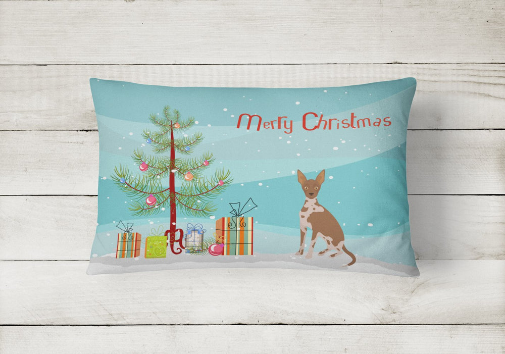 Tan Abyssinian or African Hairless Dog Christmas Tree Canvas Fabric Decorative Pillow Image 2