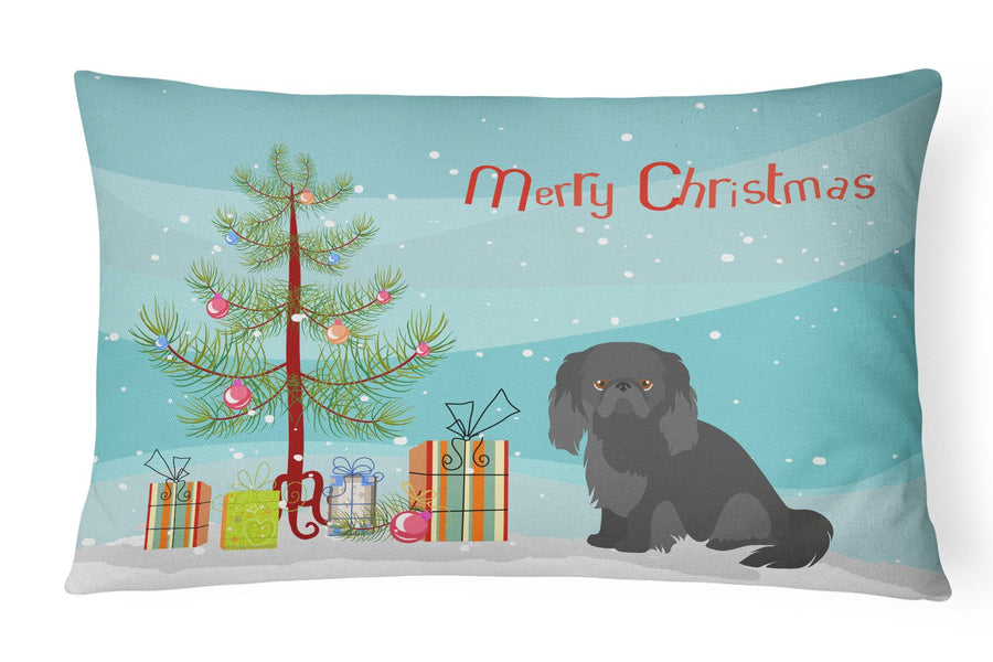 Pekingese Christmas Tree Canvas Fabric Decorative Pillow Image 1