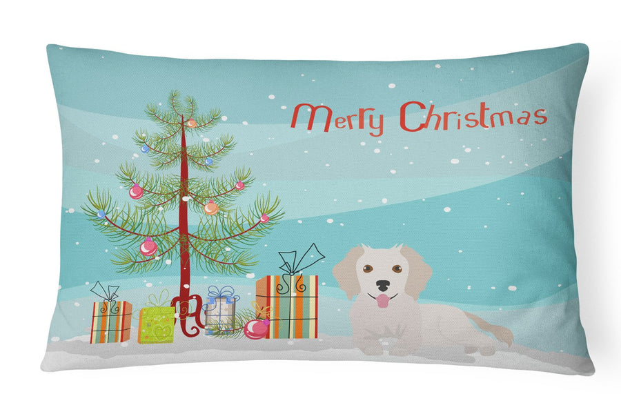 Small Greek Domestic Dog Kokoni Style 2 Christmas Tree Canvas Fabric Decorative Pillow Image 1