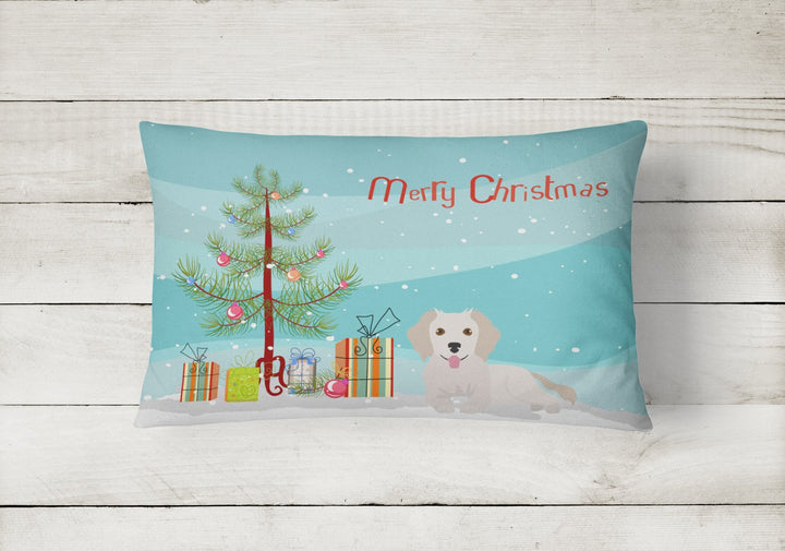 Small Greek Domestic Dog Kokoni Style 2 Christmas Tree Canvas Fabric Decorative Pillow Image 2