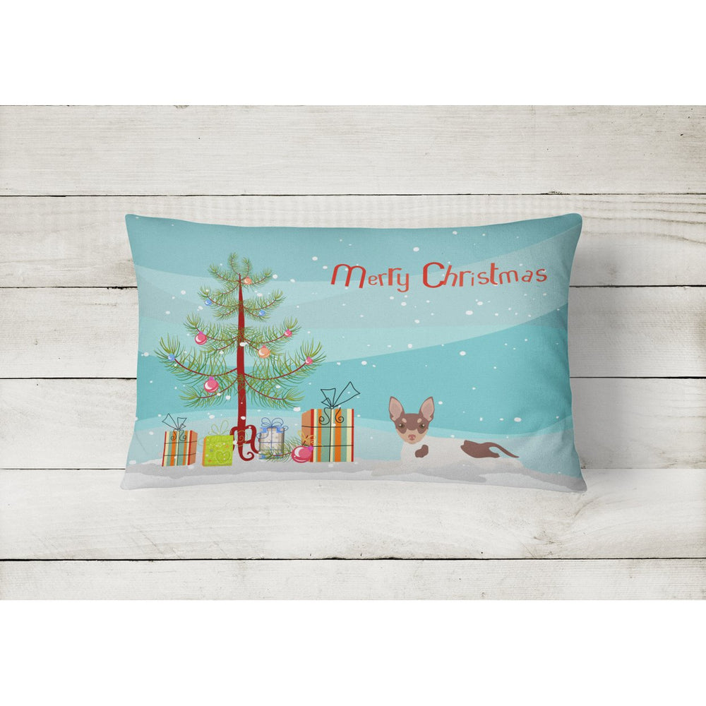 Toy Fox Terrier Christmas Tree Canvas Fabric Decorative Pillow Image 2